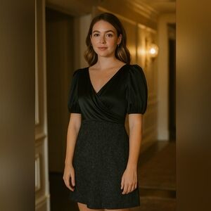 Rebecca Taylor Black and Gray Dress Size 6